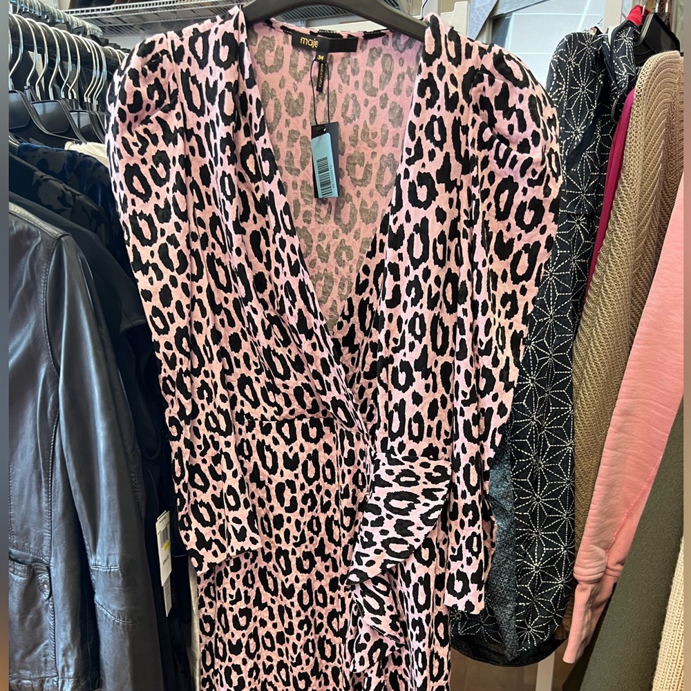 🐆MAJE🐆 Ripanta Leopard-Print Mini Dress - Picture 4 of 4